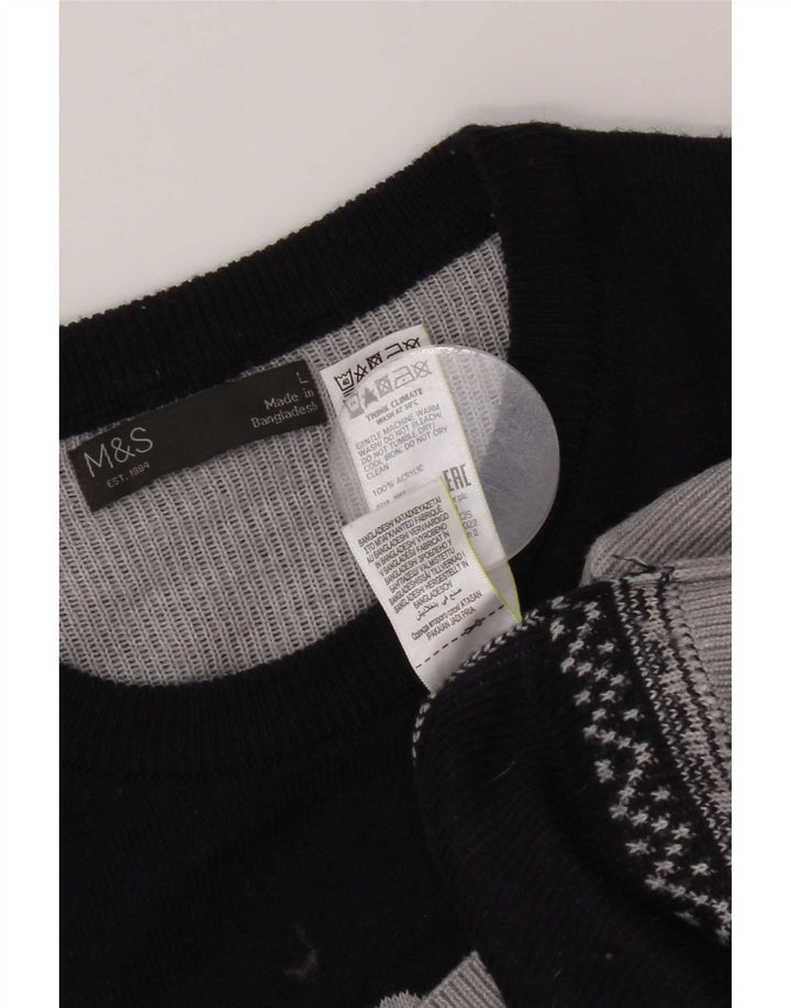 Maglione maglione girocollo da uomo Marks & Spencer grande color grigio