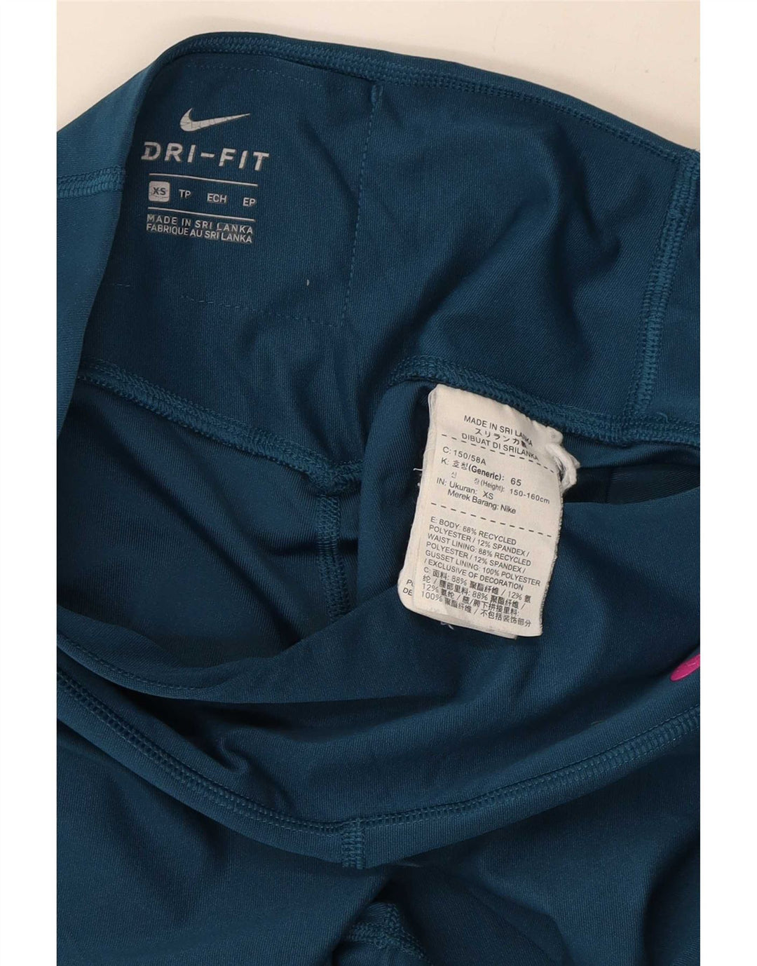 Leggings grafici Nike da donna Dri Fit UK 6 XS blu poliestere