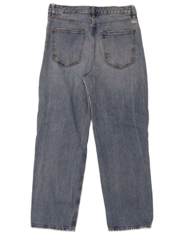 Jeans Boyfriend a vita alta da donna Marks & Spencer UK 10 piccoli W30 L28 blu