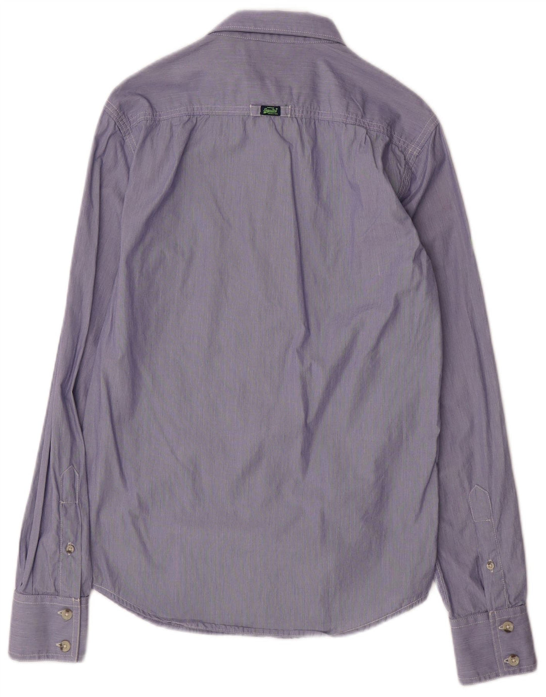 Camicia da uomo SUPERDRY piccola in cotone gessato blu