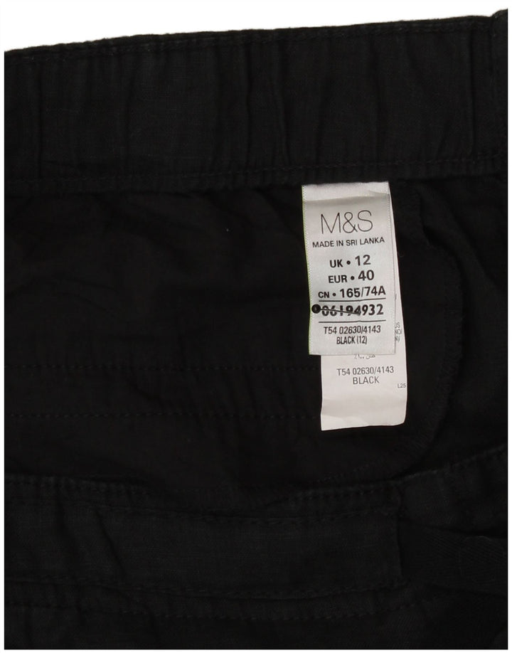 Gonna dritta da donna Marks & Spencer UK 12 media W32 lino nero