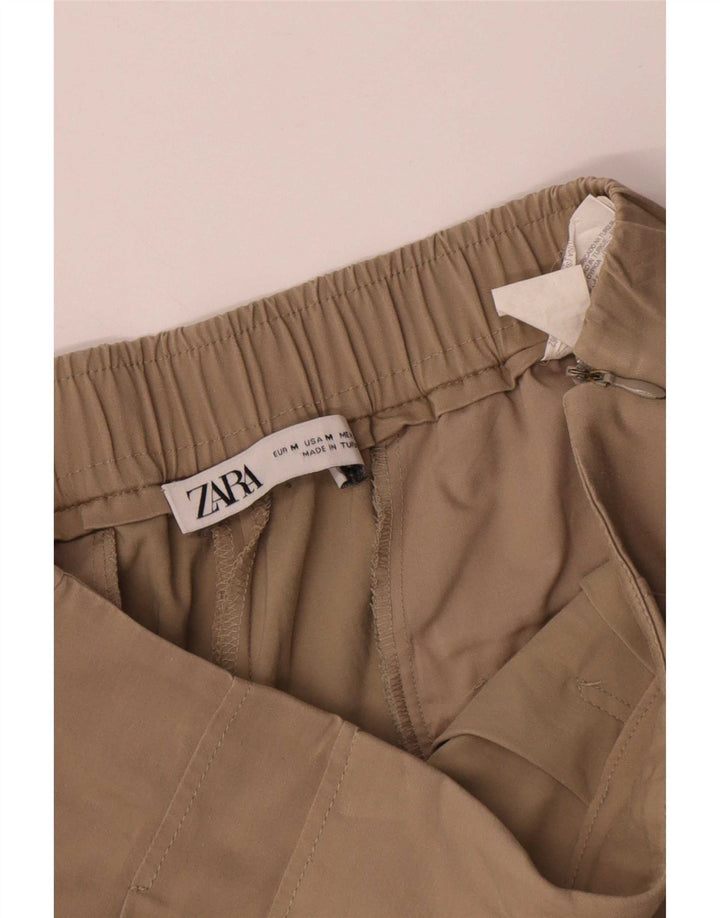 Pantaloncini bermuda Zara da donna, medi, W28, cotone beige