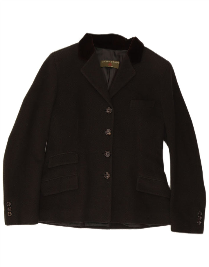 Giacca Blazer a 4 Bottoni da Donna Luciano Barbera IT 44 Angora Verde Medio