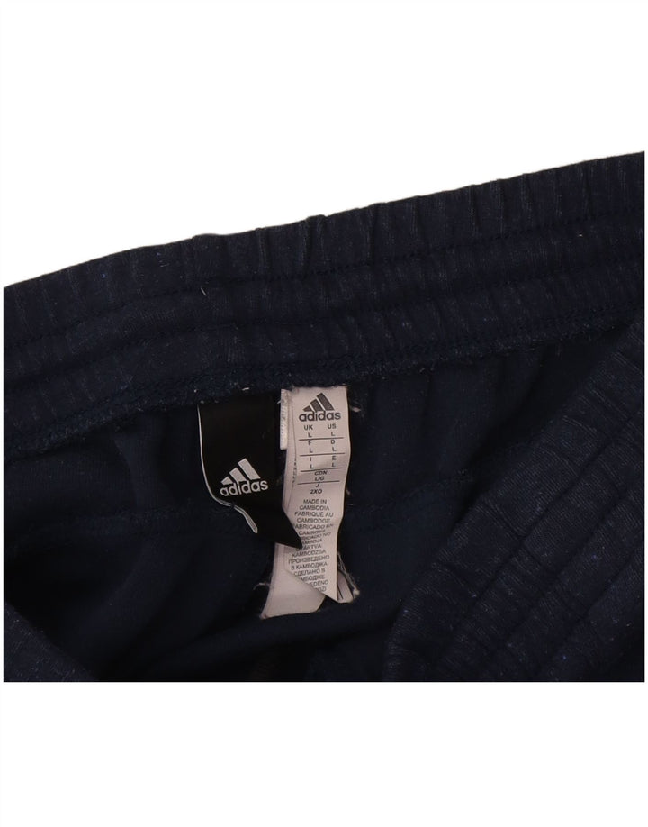 Pantaloni da tuta da uomo Adidas Large in cotone blu navy