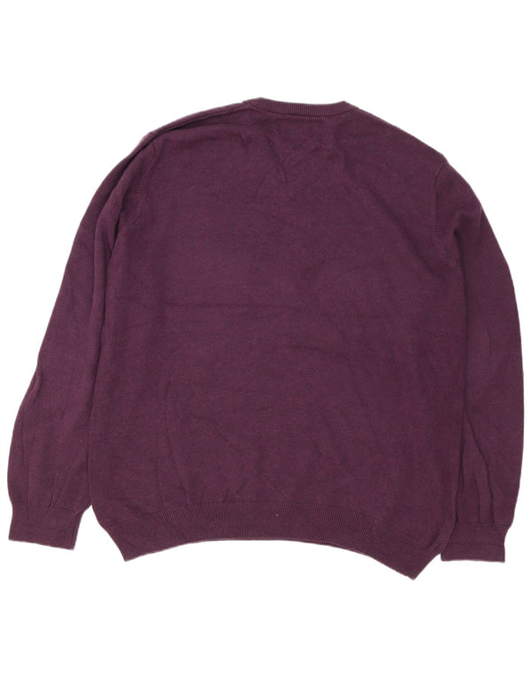 Maglione da uomo con scollo a V Marks & Spencer XL in cotone viola