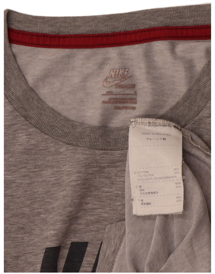 T-shirt grafica da uomo Nike Top Small in cotone grigio