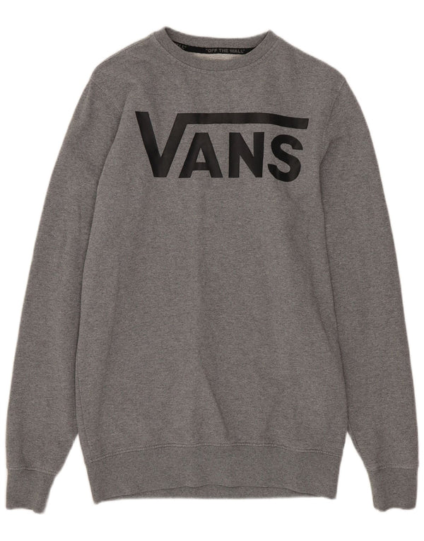 Felpa da uomo VANS maglione XS in cotone chiazzato grigio