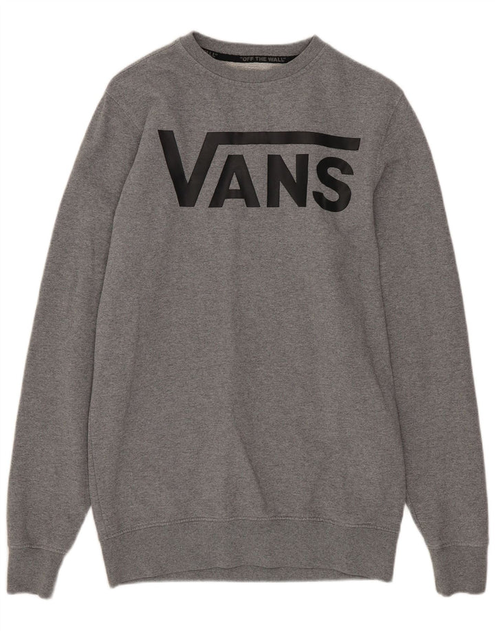 Felpa da uomo VANS maglione XS in cotone chiazzato grigio