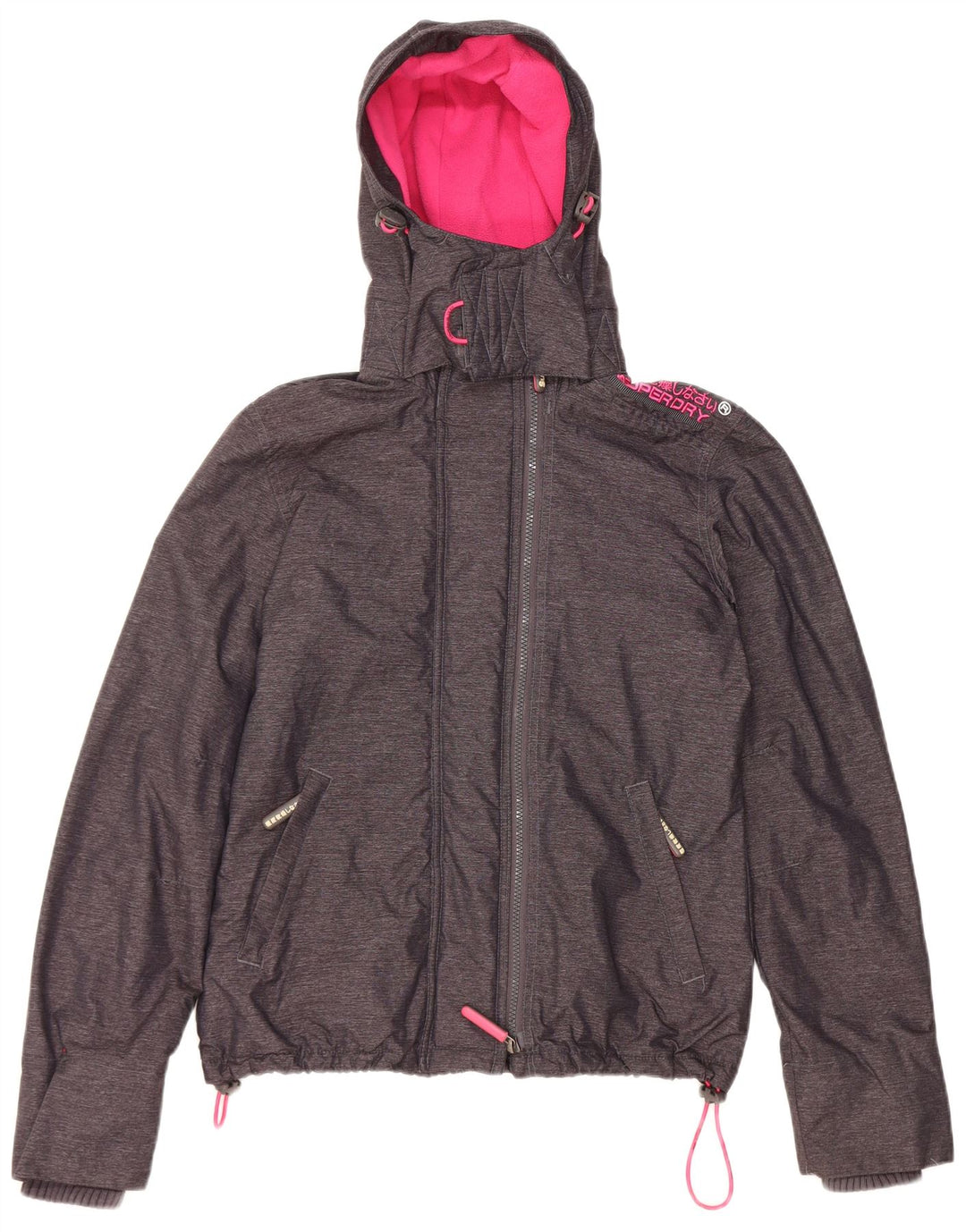 Giacca a vento con cappuccio da donna Superdry Windcheater UK 14 media nera