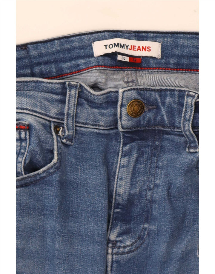 Jeans slim invecchiati da uomo Tommy Hilfiger W30 L28 Blu