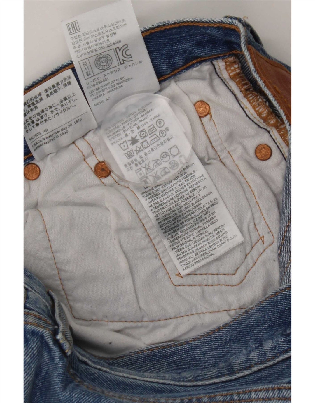 Jeans dritti effetto vissuto Levi's 501 da donna W28 L32 in cotone blu