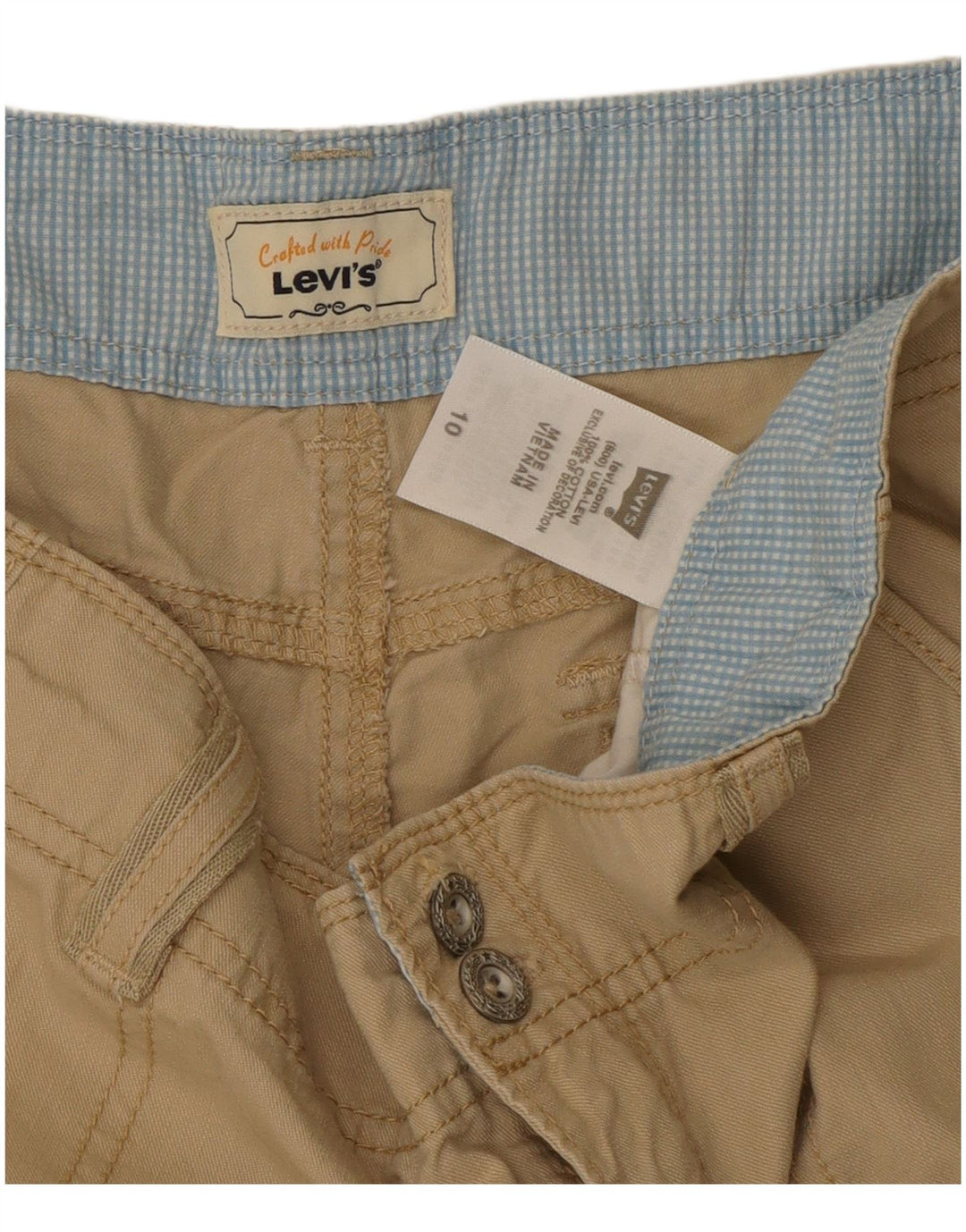 Pantaloni cargo Capri da donna LEVI'S US 10 Large W32 L19 Cotone beige