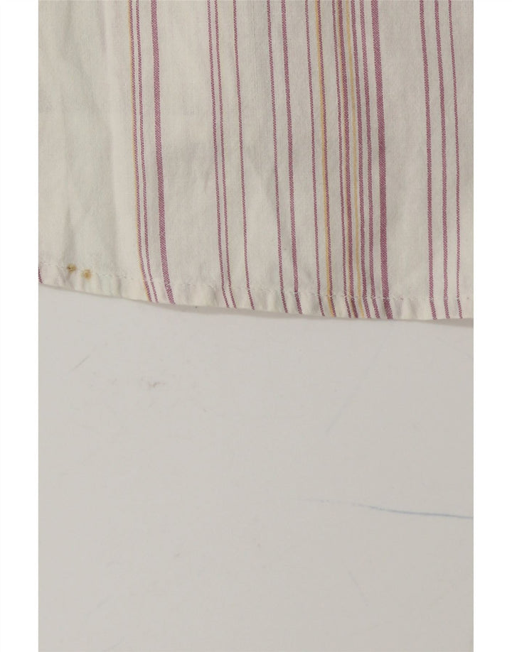 Camicia da uomo a maniche corte KAPPA in cotone a righe bianche medie