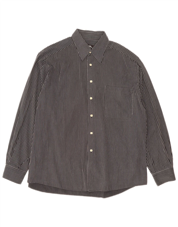 Hugo Boss Mens Shirt XL Navy Blue Striped