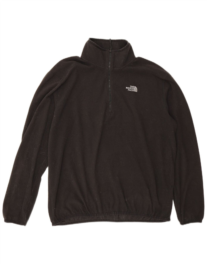 Maglione in pile da uomo The North Face con zip e collo, grande, in poliestere nero