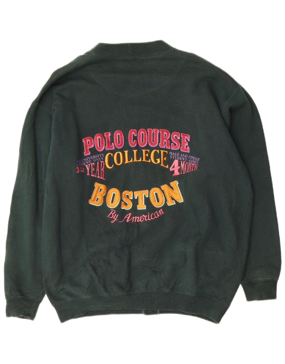 Maglione cardigan da uomo americano in cotone verde medio