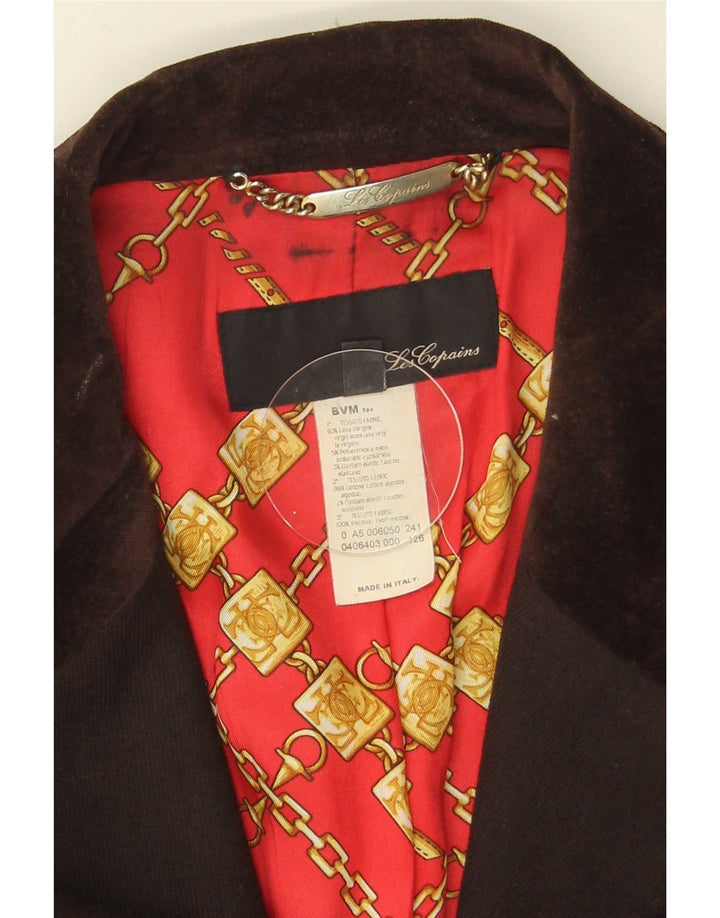 Giacca blazer a 3 bottoni da donna Les Copains IT 52 2XL Lana vergine marrone