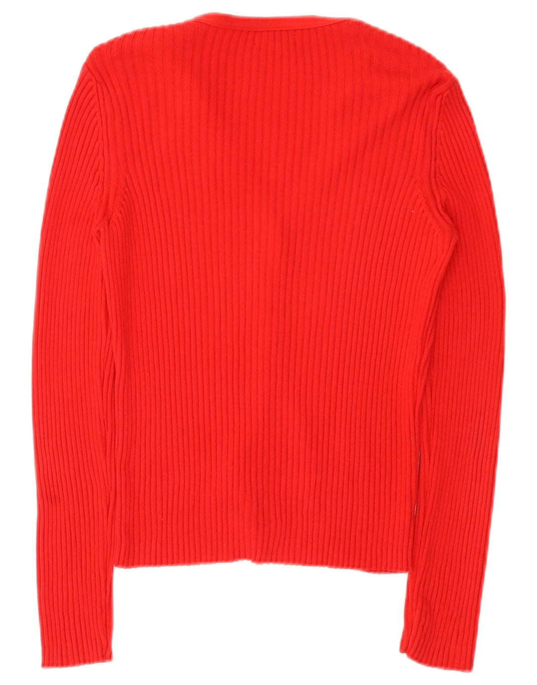 Maglione cardigan da donna Benetton UK 12 cotone rosso medio