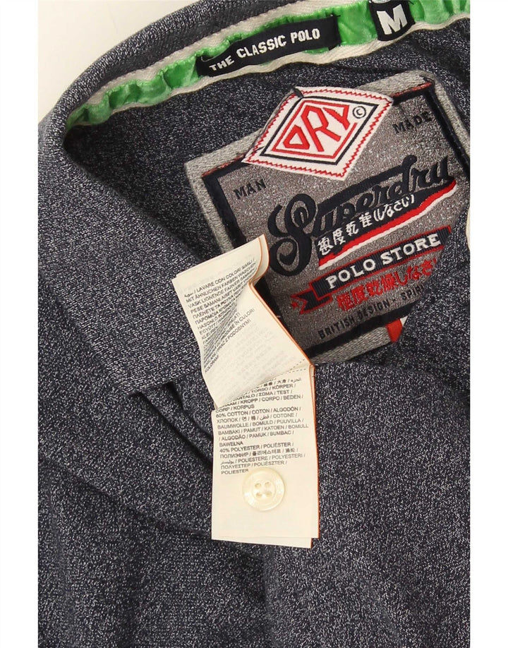 Polo da uomo Regular Fit Superdry in cotone blu navy medio