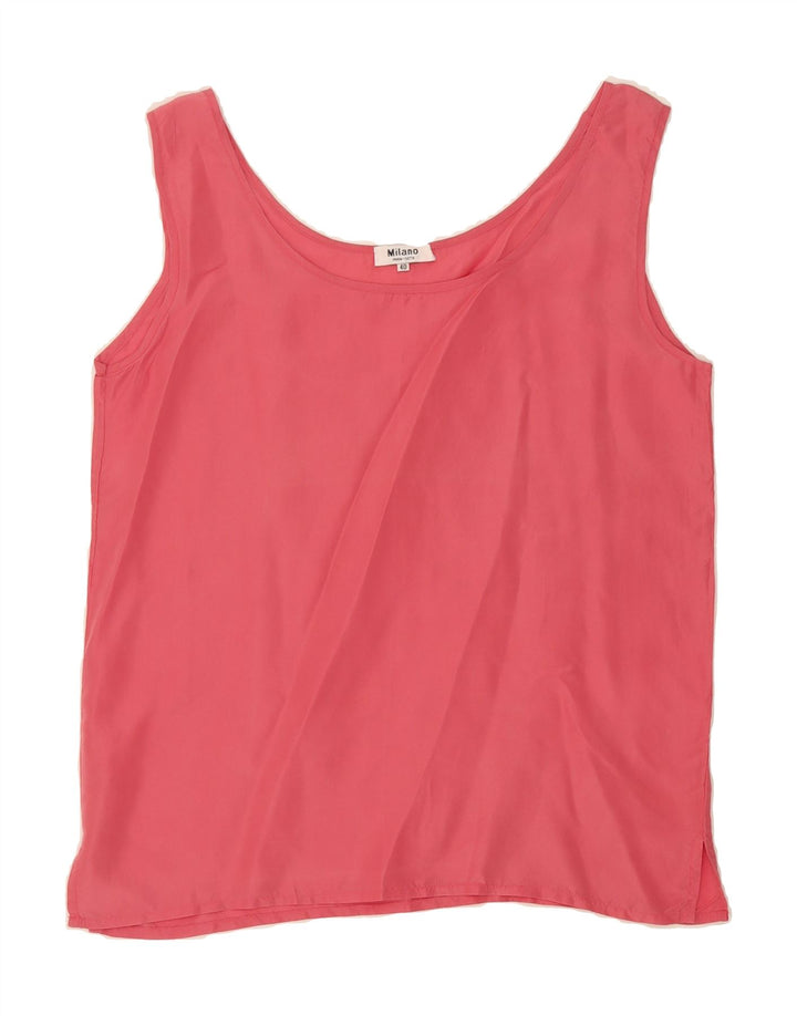 MILANO Womens Sleeveless Blouse Top IT 40 Small Pink Silk Vintage milano and Second-Hand milano from Messina Hembry 
