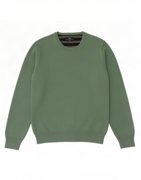 Maglione maglione girocollo da uomo Marks & Spencer blu Harbour verde medio