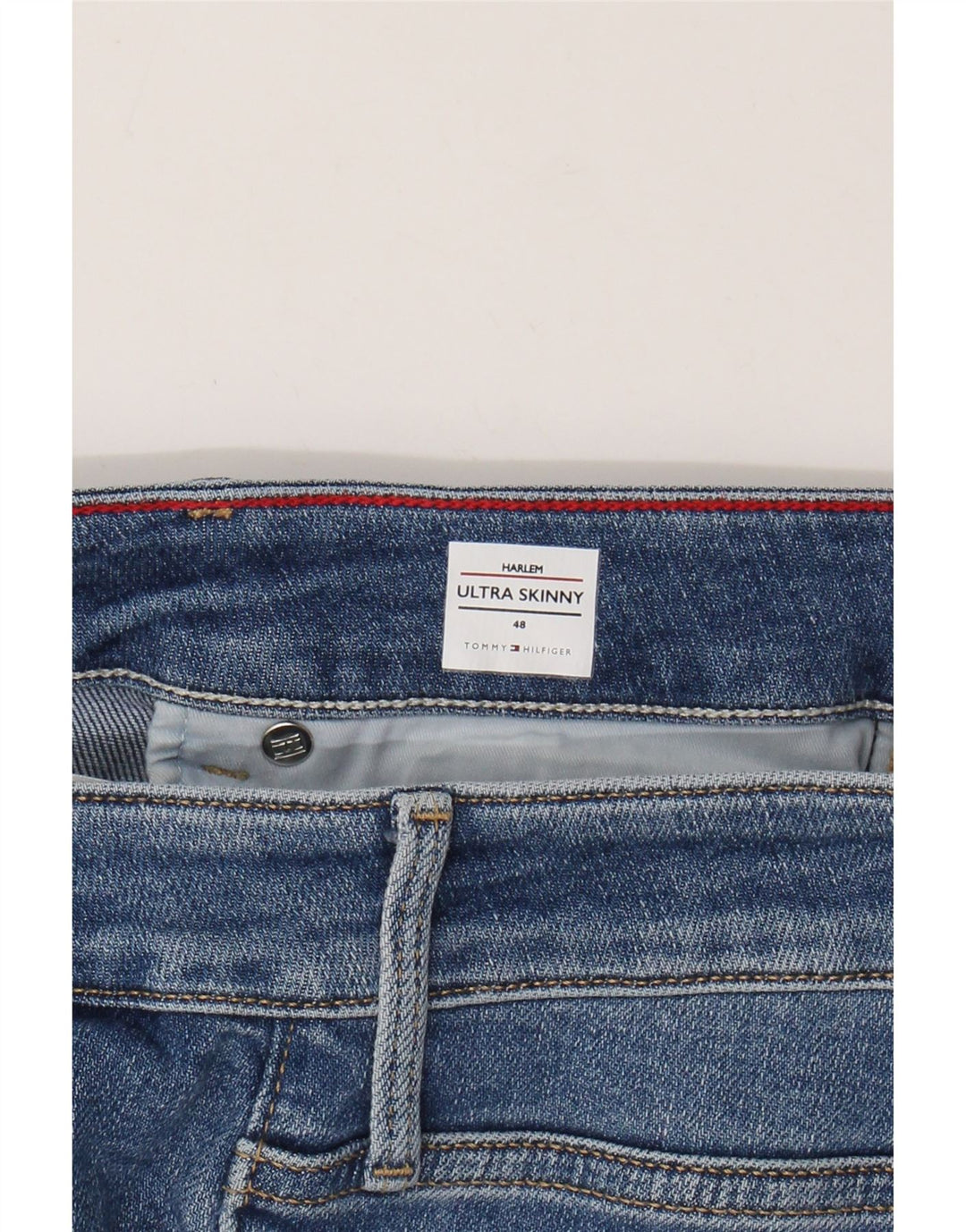 Jeans skinny a vita alta Harlem da donna Tommy Hilfiger IT 48 XL cotone blu