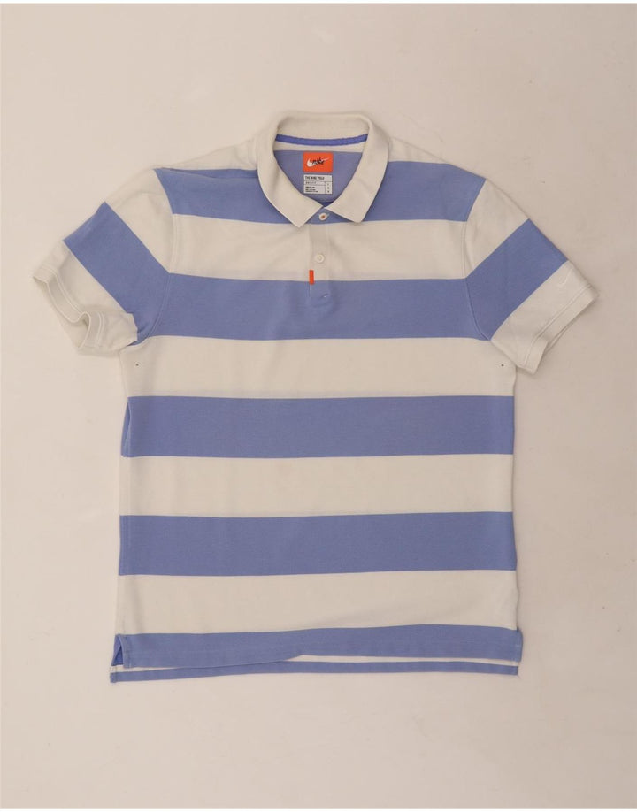 Polo da rugby da uomo Dri Fit NIKE, cotone a righe grandi bianche