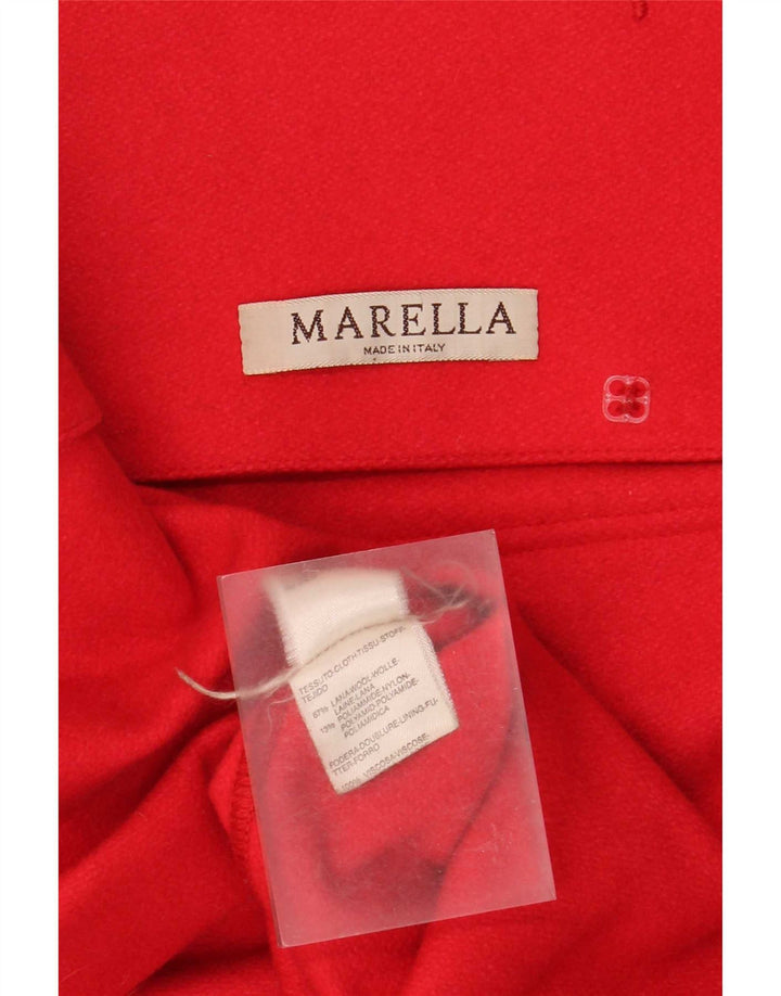 Cappotto doppiopetto oversize da donna Marella UK 8 piccolo in lana rossa