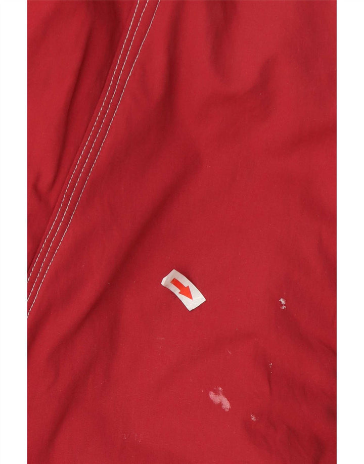 Giacca a vento vintage da uomo con cappuccio UK 40 grande poliestere rosso