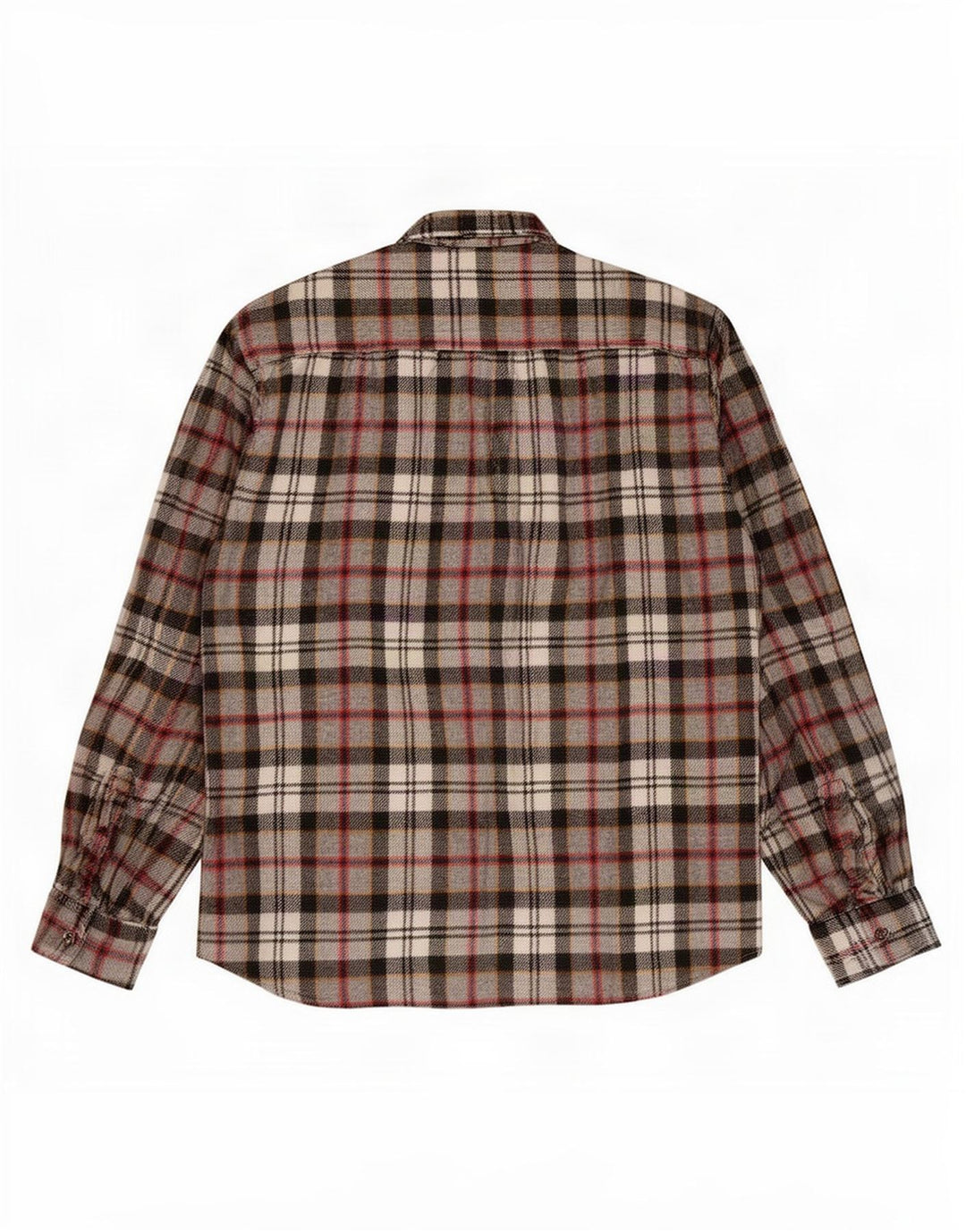Camicia vintage da uomo in flanella a quadri grigi grandi