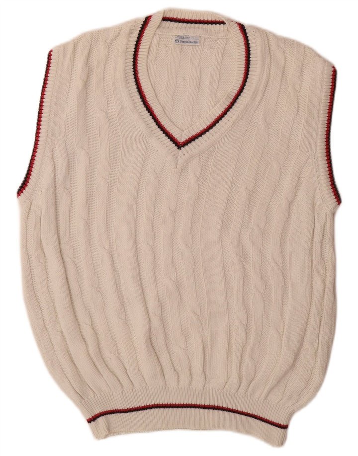 Canottiera da uomo Sergio Tacchini, canotta grande in cotone bianco