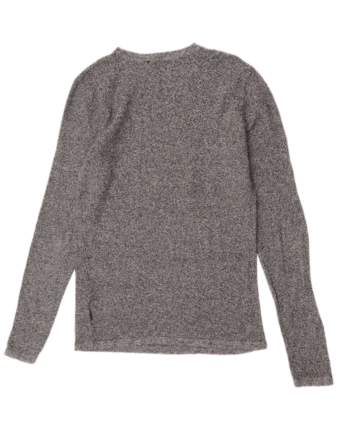 Jack & Jones Top da uomo a maniche lunghe in cotone screziato grigio medio
