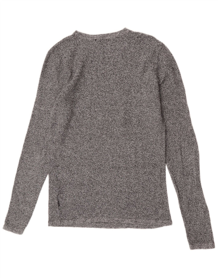 Jack & Jones Top da uomo a maniche lunghe in cotone screziato grigio medio