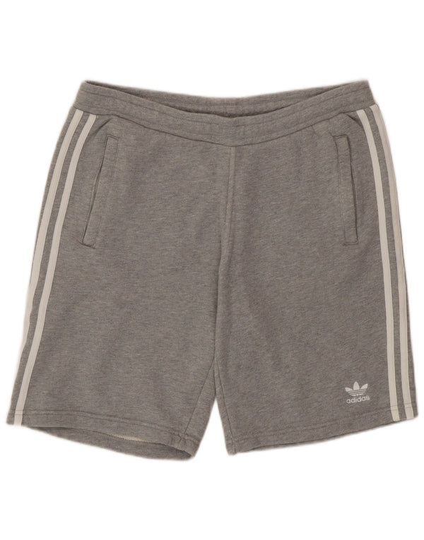 Pantaloncini sportivi da uomo Adidas in cotone grigio medio