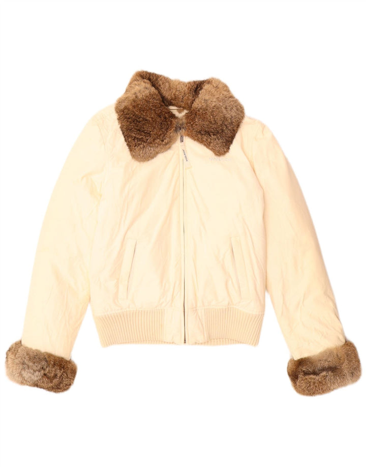 Giacca imbottita da donna Woolrich UK 10 piccola in cotone beige