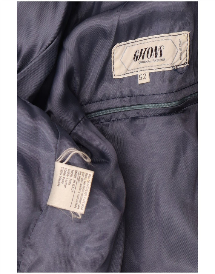 Giacca in pelle militare da uomo VINTAGE IT 52 XL in pelle blu