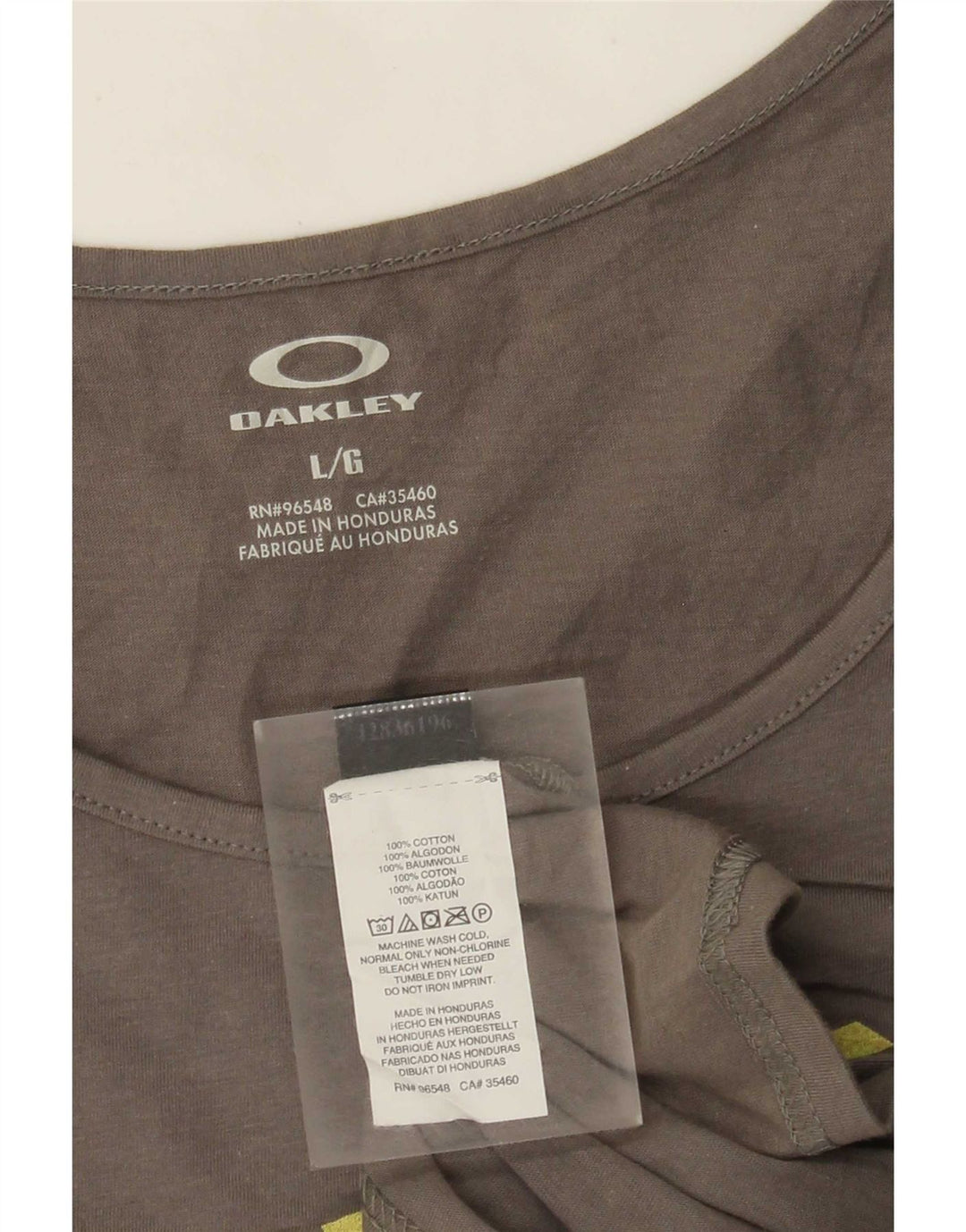 Canotta grafica da uomo Oakley grande in cotone grigio