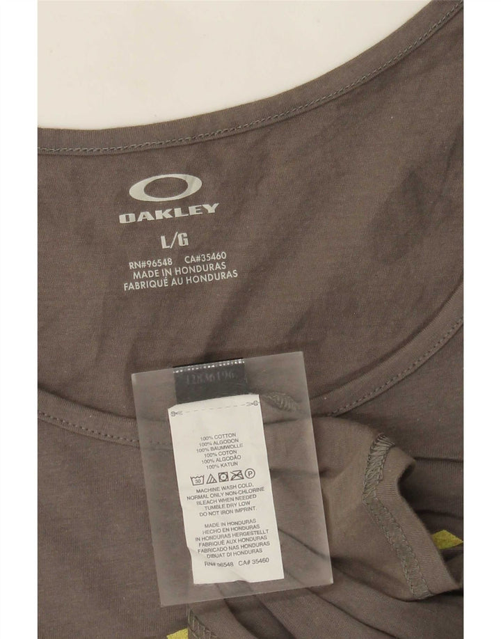 Canotta grafica da uomo Oakley grande in cotone grigio