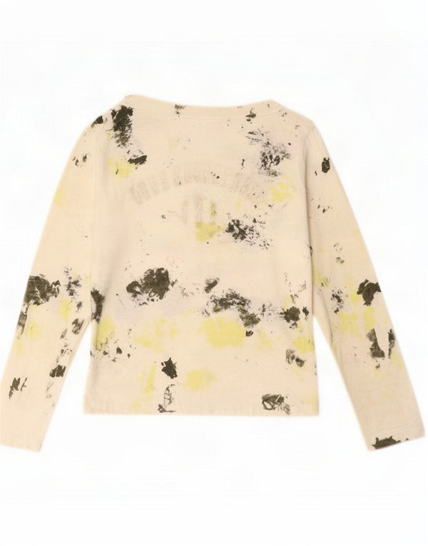Gas Top grafico da donna manica lunga UK 12 Cotone mimetico beige medio
