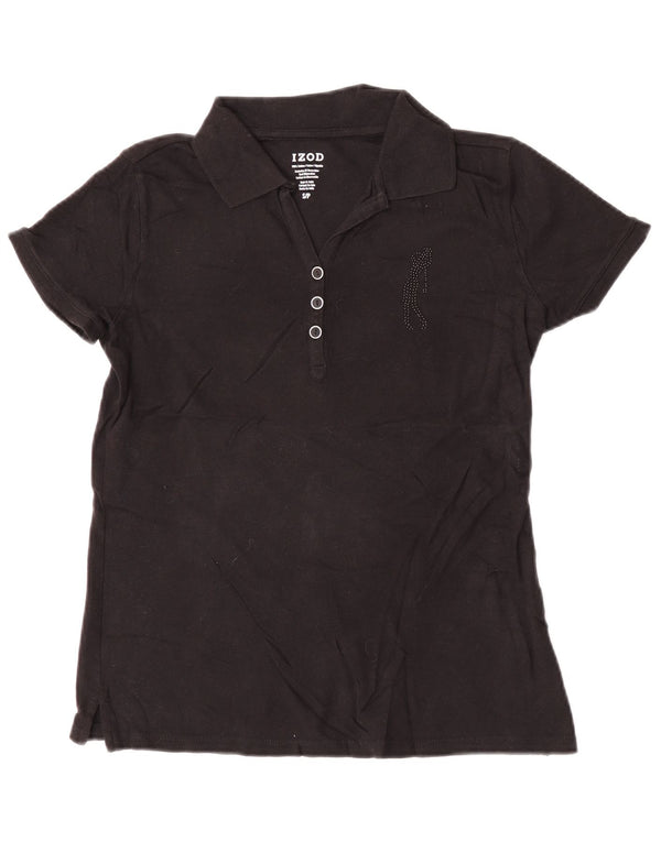 Polo da donna Izod UK 10 piccola in cotone nero
