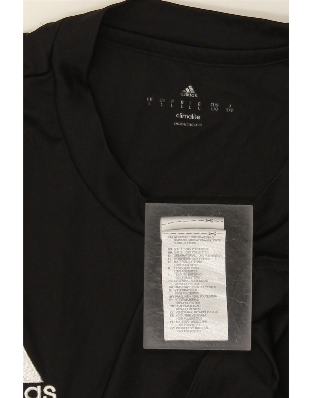 T-shirt Adidas Climalite da uomo, grande, in poliestere nero