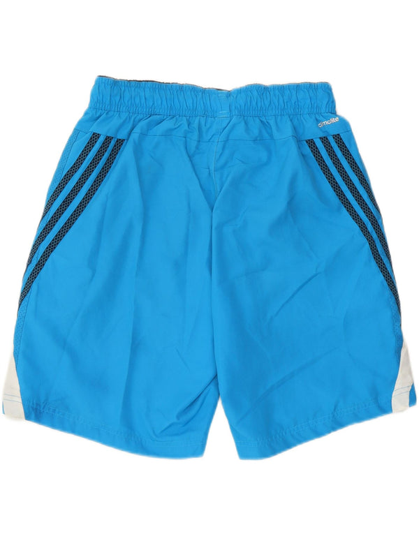 Pantaloncini sportivi Adidas Climalite da uomo in poliestere color block blu medio