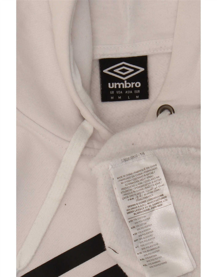 Maglione con cappuccio grafico da uomo Umbro in cotone bianco medio