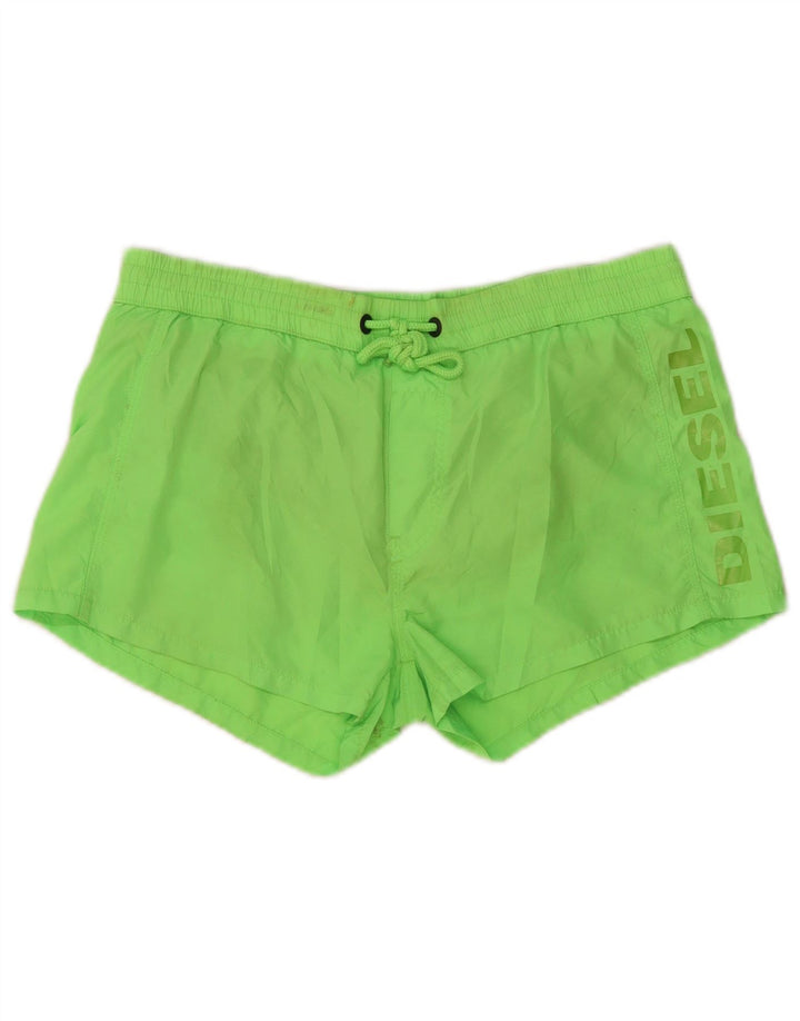 Diesel Pantaloncini da bagno grafici da uomo piccoli in poliestere verde