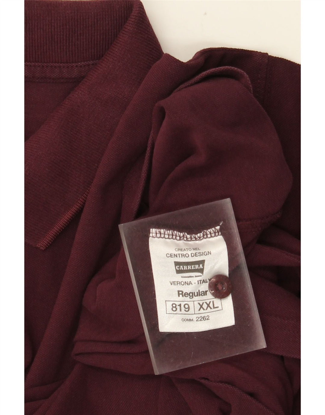 Polo regolare da uomo Carrera 2XL in cotone bordeaux