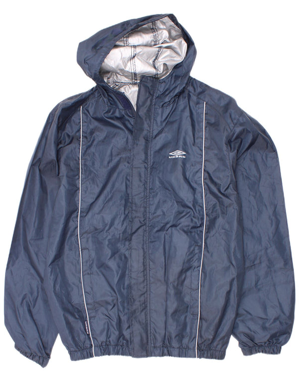 Giacca antipioggia con cappuccio da bambino Umbro 11-12 anni Large in poliestere blu navy