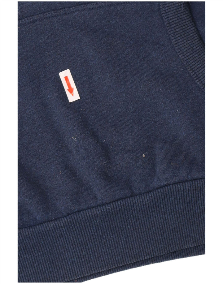 Felpa con cappuccio grafica da donna Superdry UK 14 cotone blu navy medio
