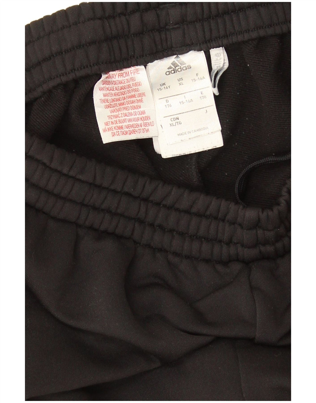 Pantaloni della tuta da ragazzo Adidas 15-16 anni in poliestere nero