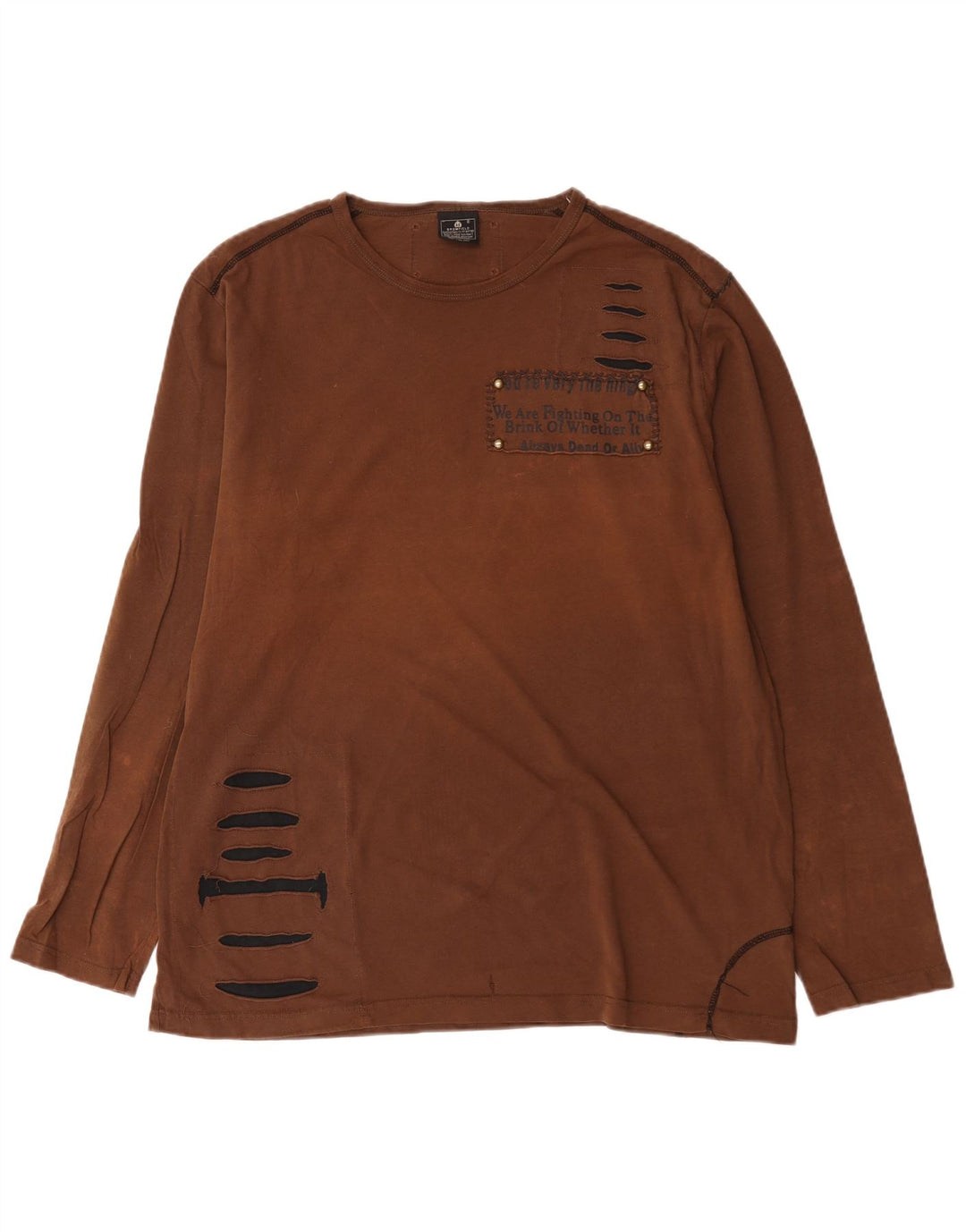 Maglia da uomo Bromfield a maniche lunghe 2XL in cotone marrone