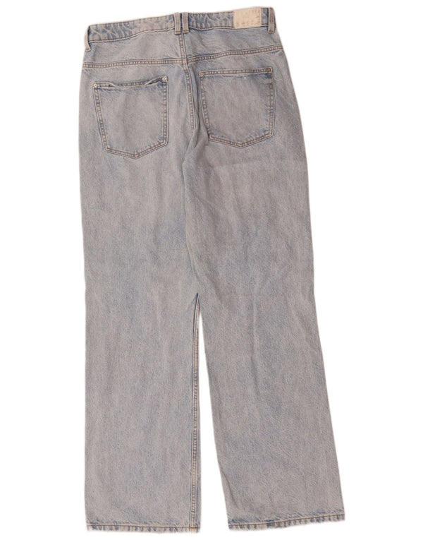 Jeans Zara da donna a gamba larga a vita alta EU 42 Large W32 L32 cotone blu